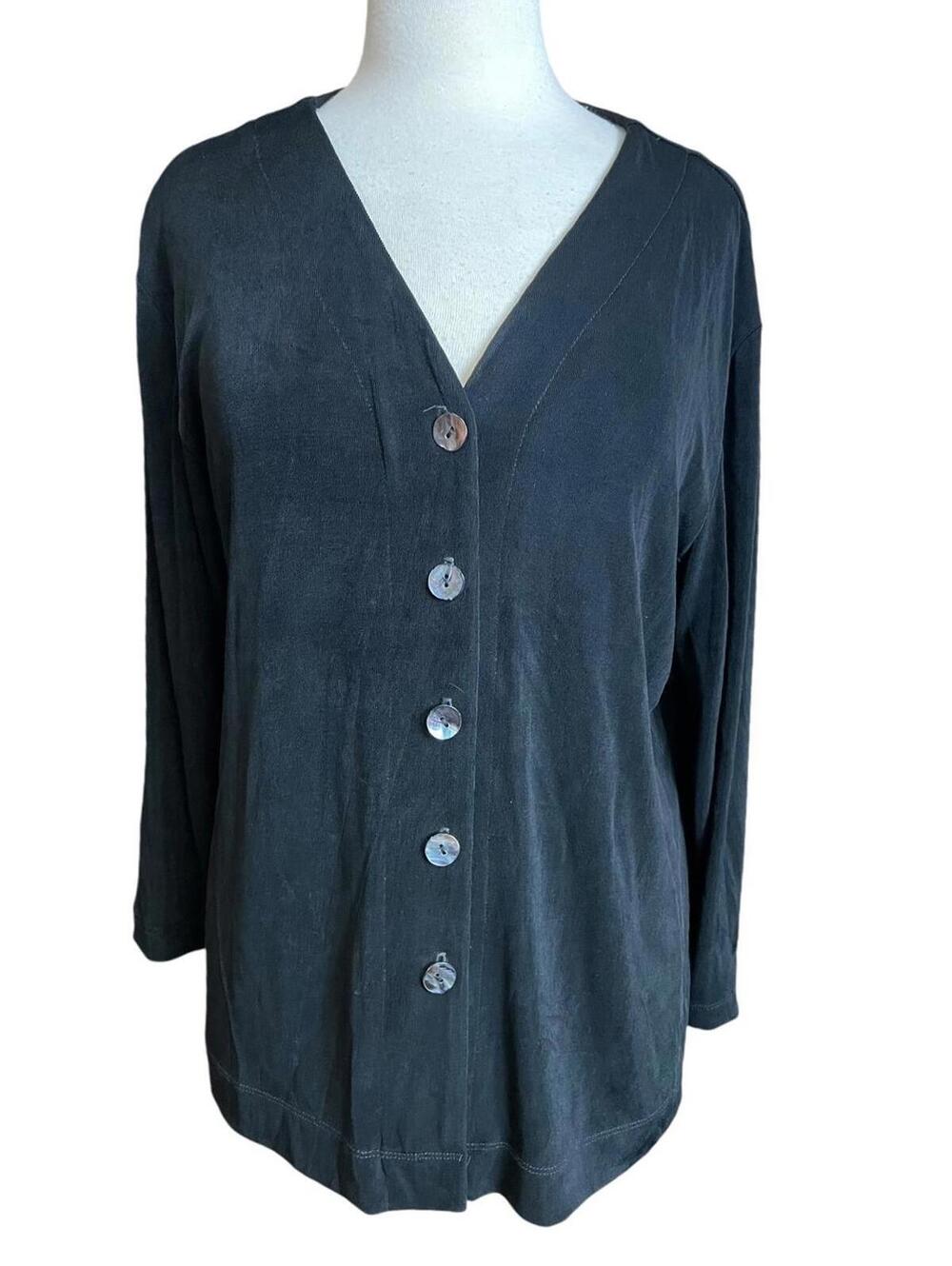 Chico’s Travelers black button down cardigan XL